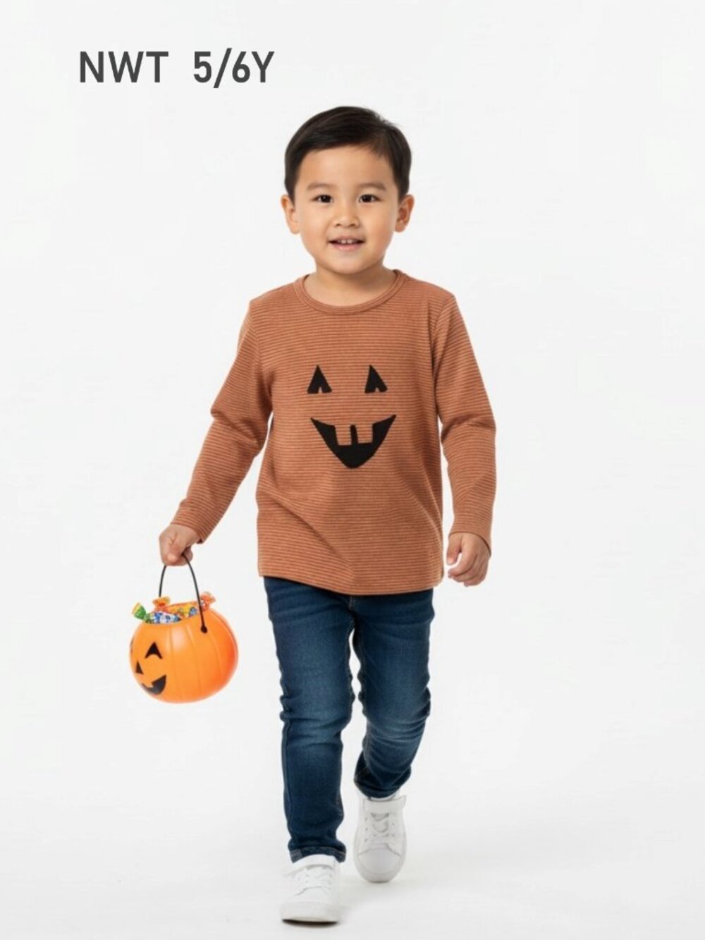 Halloween Long Sleeve Cotton Tee-shirt -Size 5/6Y Me & Henry Soft & Thick Cotton
